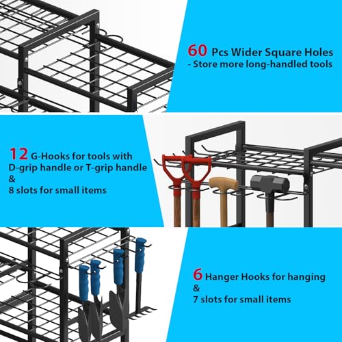 3-tier Metal Rolling Garden Tool Organizer U605485