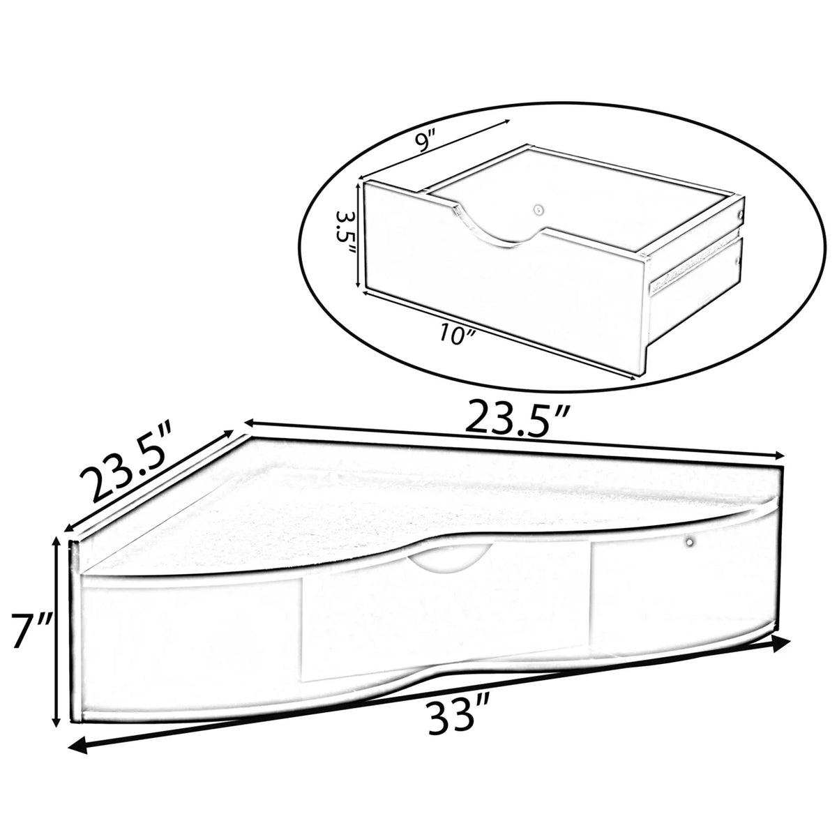 Heart Shaped Corner Desk with Drawer and Two Shelves C7581