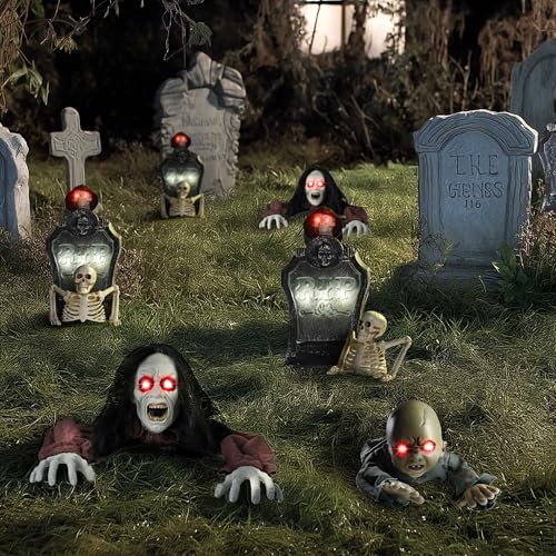 Zombie Groundbreaker with Scary Sound & LED Flashing Eyes Outdoor Decoration K8720