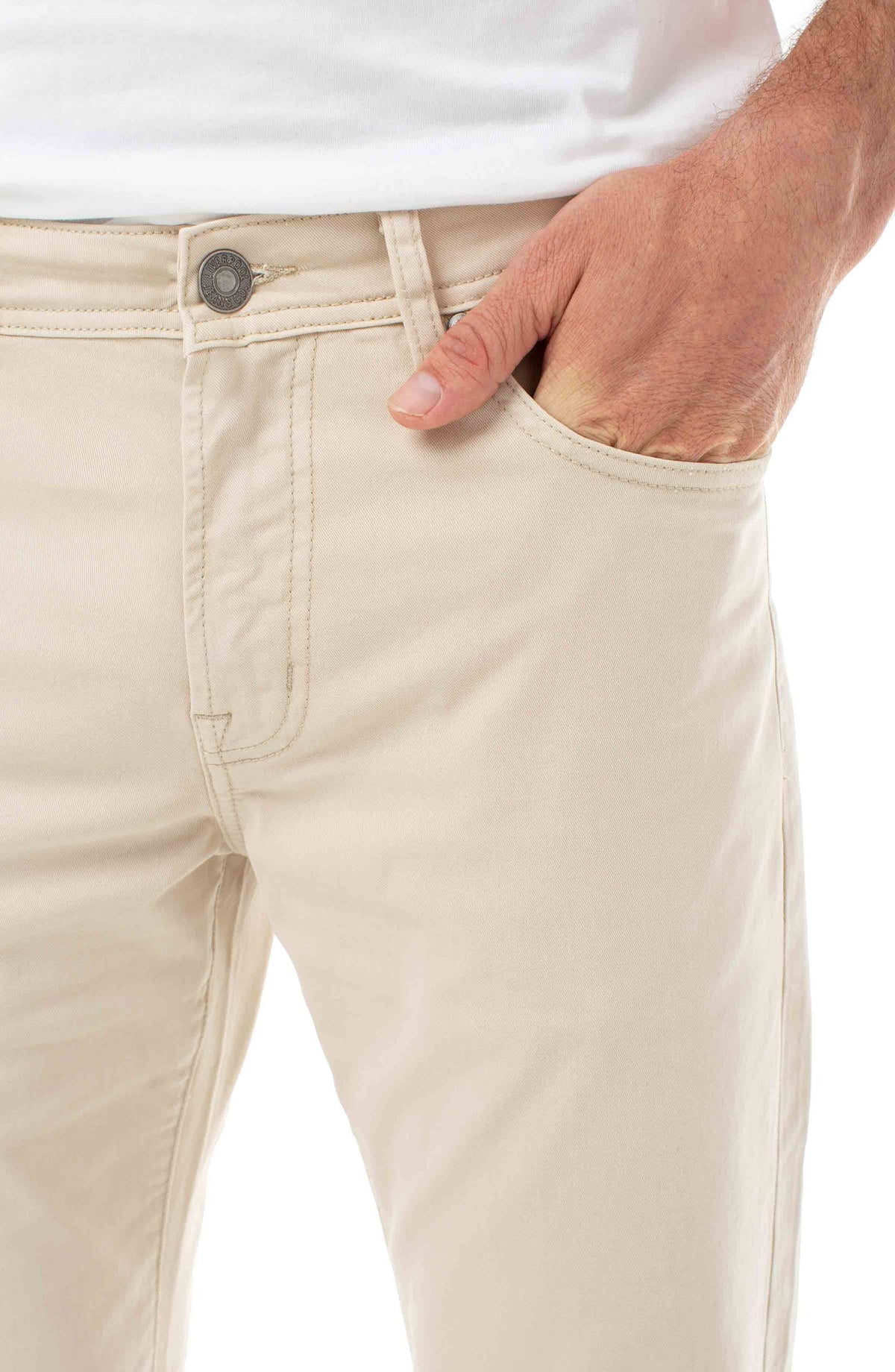 Sand Relaxed Straight Twill Pants I195229