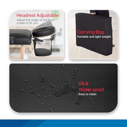Portable Height Adjustable Massage Table with Carrying Bag S185923