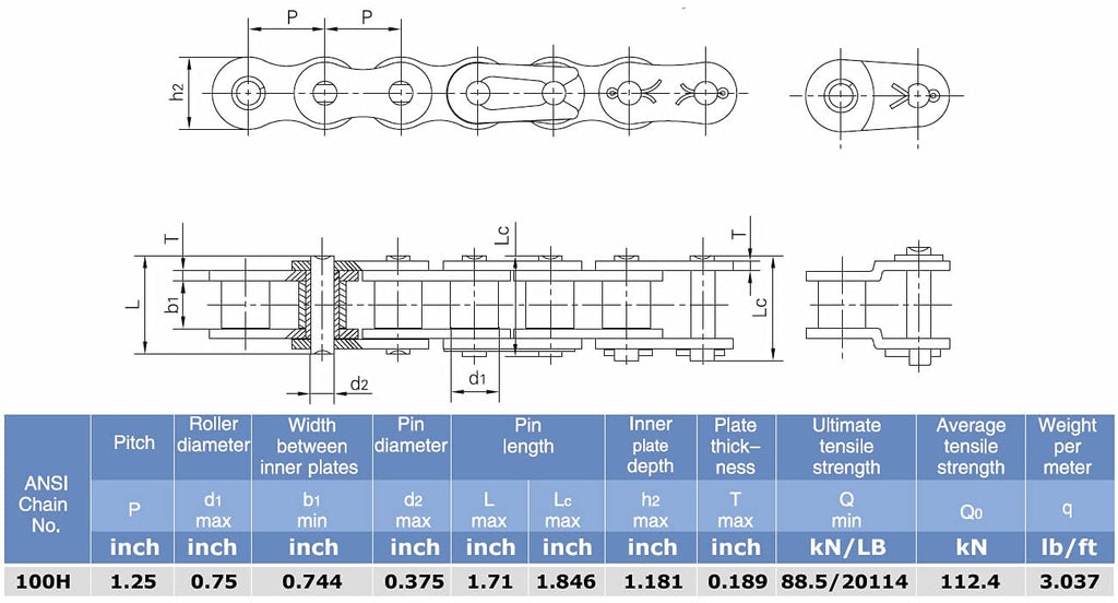 Heavy Duty Roller Chain x 10 feet with 2 Connecting Links N55096