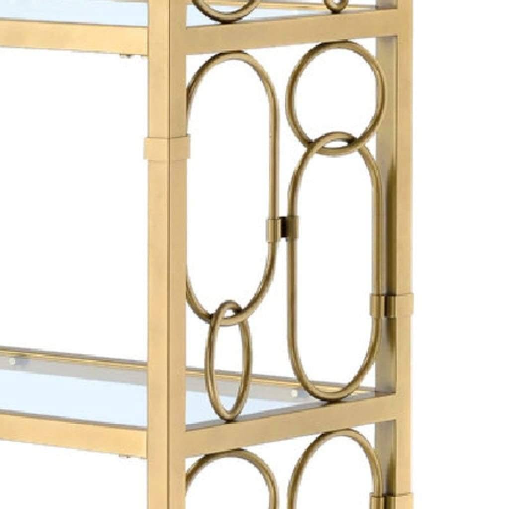 Clear Glass & Gold Bookshelf V46404