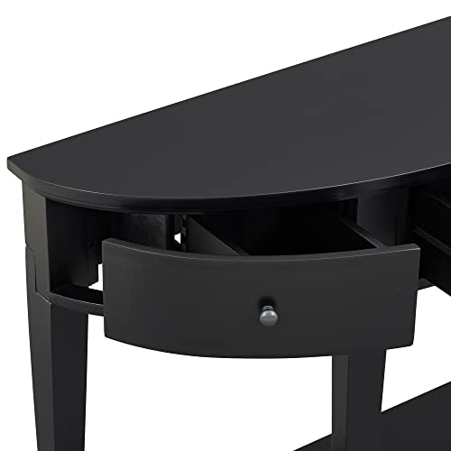 Half Moon Console Table with 3 Drawers and 1 Shelf Q548