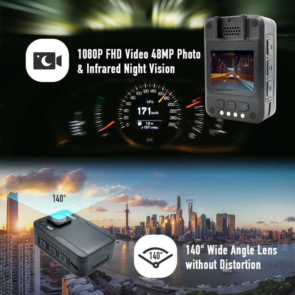 Wearable 1080P HD Body Camera with Audio Recording T122