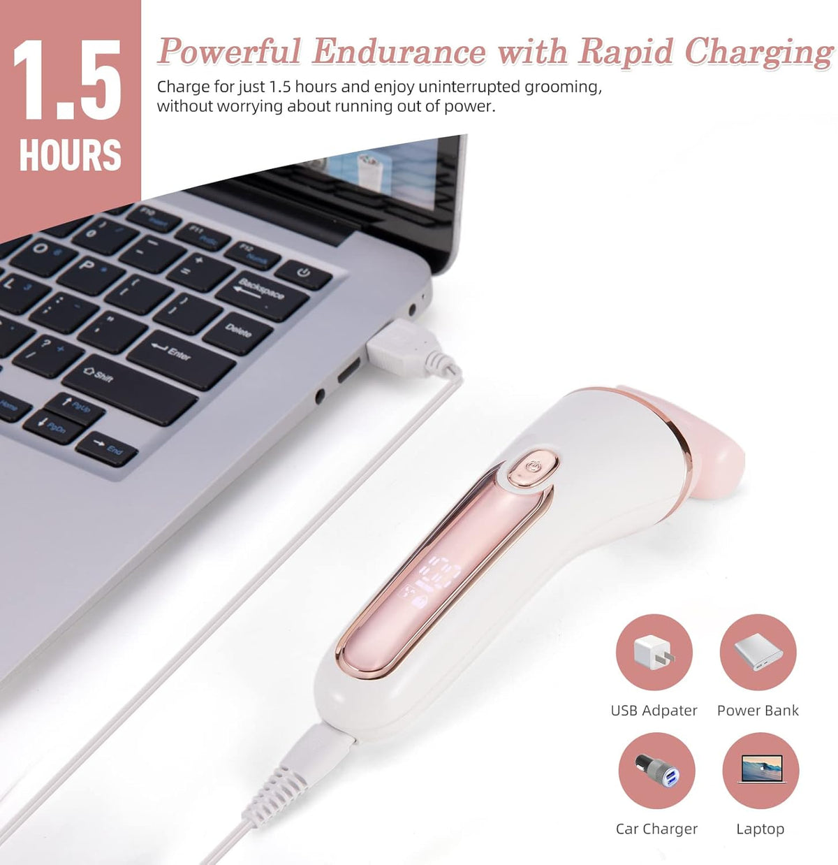 2-in-1 Rechargeable Electric Shaver for Women K83041