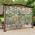 Brown PVC Clear Awning Canopy Patio Roll Up Enclosure Y814
