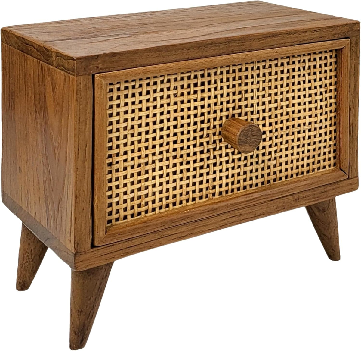 Teak Rattan Wood Desk Drawer M652753