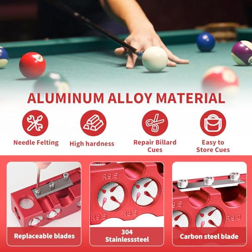 11-in-1 Aluminum Alloy Pool Cue Tip Shaper C7299