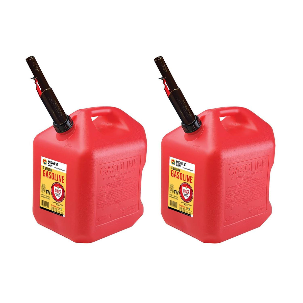 5 Gallon Gas Can Fuel Container with Spout 2 Pack N290