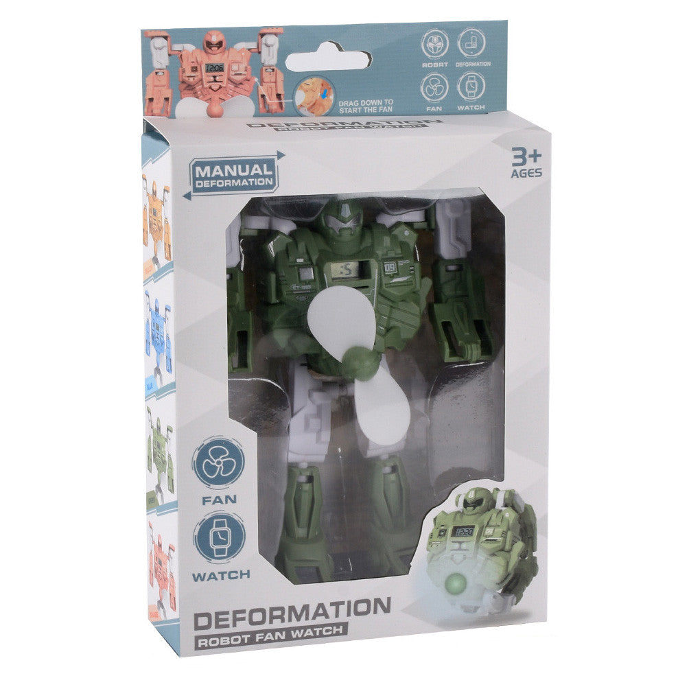 Digital Watch 3 In 1 Deformation Robot with Fan D8179