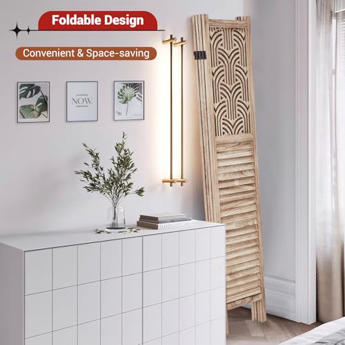 4 Panel 67 in Tall Wooden Room Divider S991491