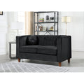Black Velvet Chesterfield Loveseat F56861