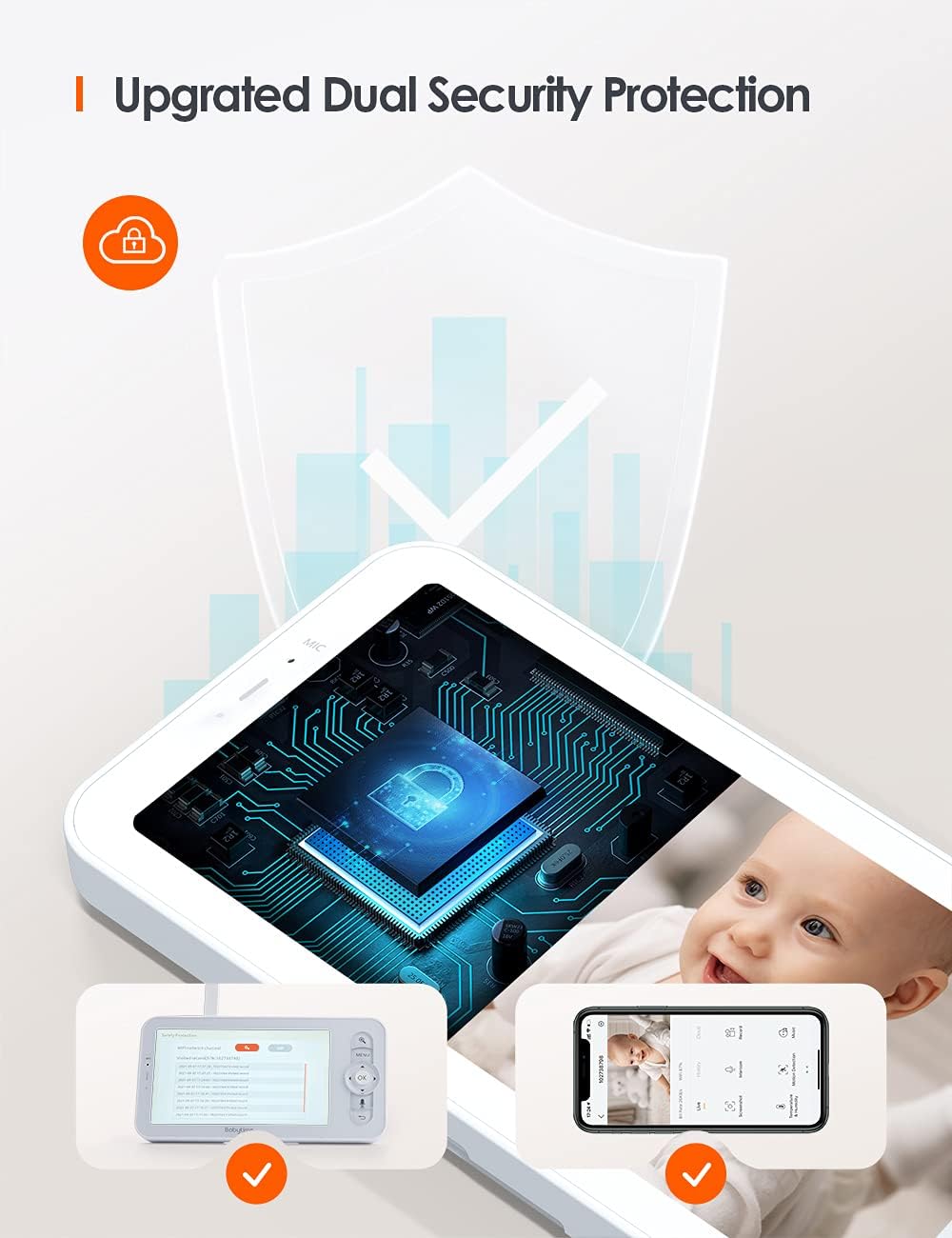 Video Baby Monitor with 1080P Pan/Tilt Camera U63211