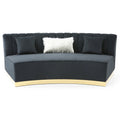 Black Velvet Curved Sofa G6885