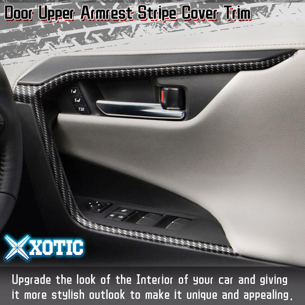 Interior Door Armrest Panel Cover Trim, Carbon Fiber Pattern U3906