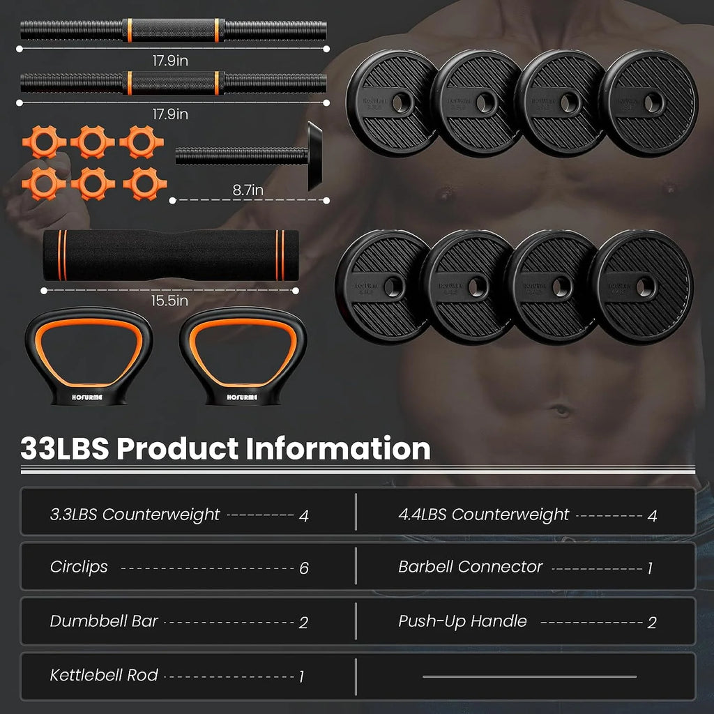 Adjustable Dumbbell Set Black C5346