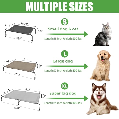 Raised Dog Bed Waterproof Breathable Grey P7916