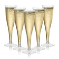 48 Glitter Gold Champagne Flutes 5oz Clear Plastic A90459