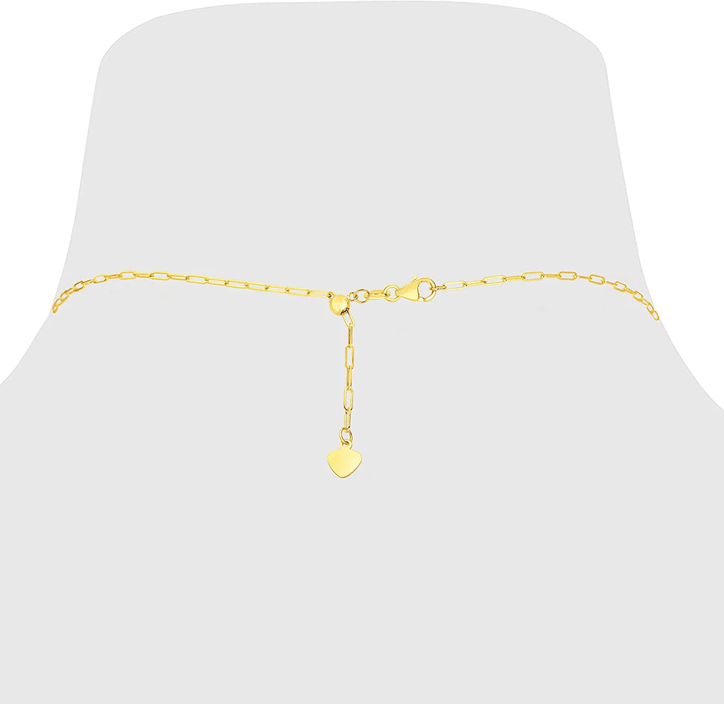 Adjustable Paperclip Link Chain Necklace O760606