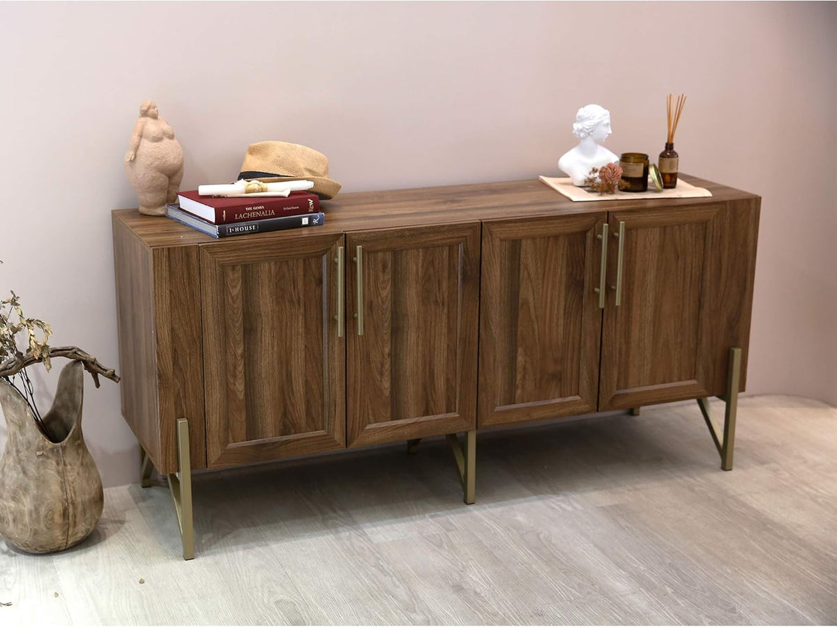 Walnut Mid Century TV Stand Media Console N6355
