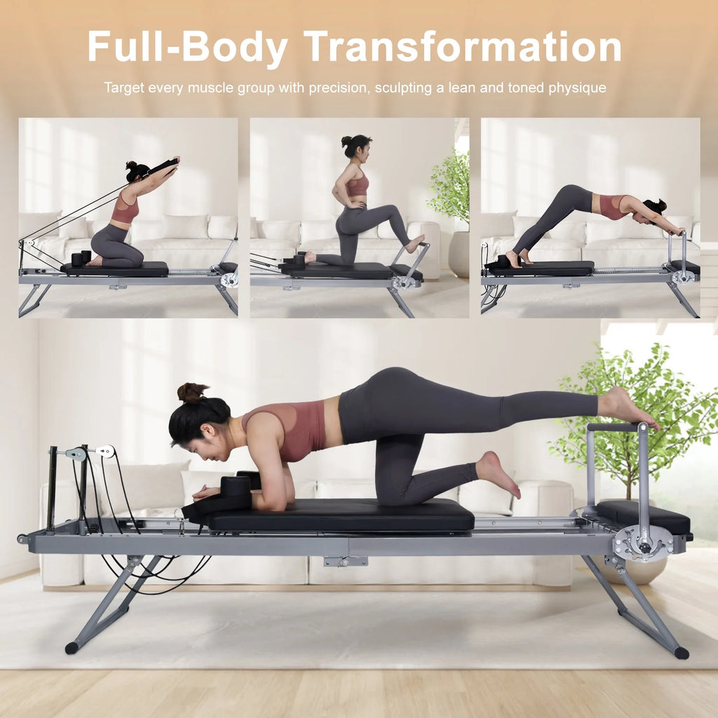 Foldable Pilates Reformer Machine with Spring S492014