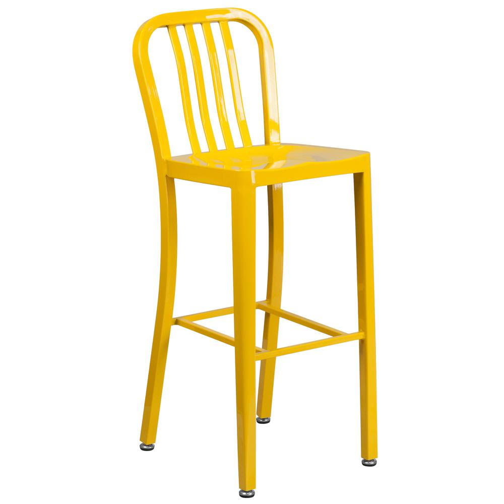 Yellow Metal Indoor-Outdoor Barstool M914889