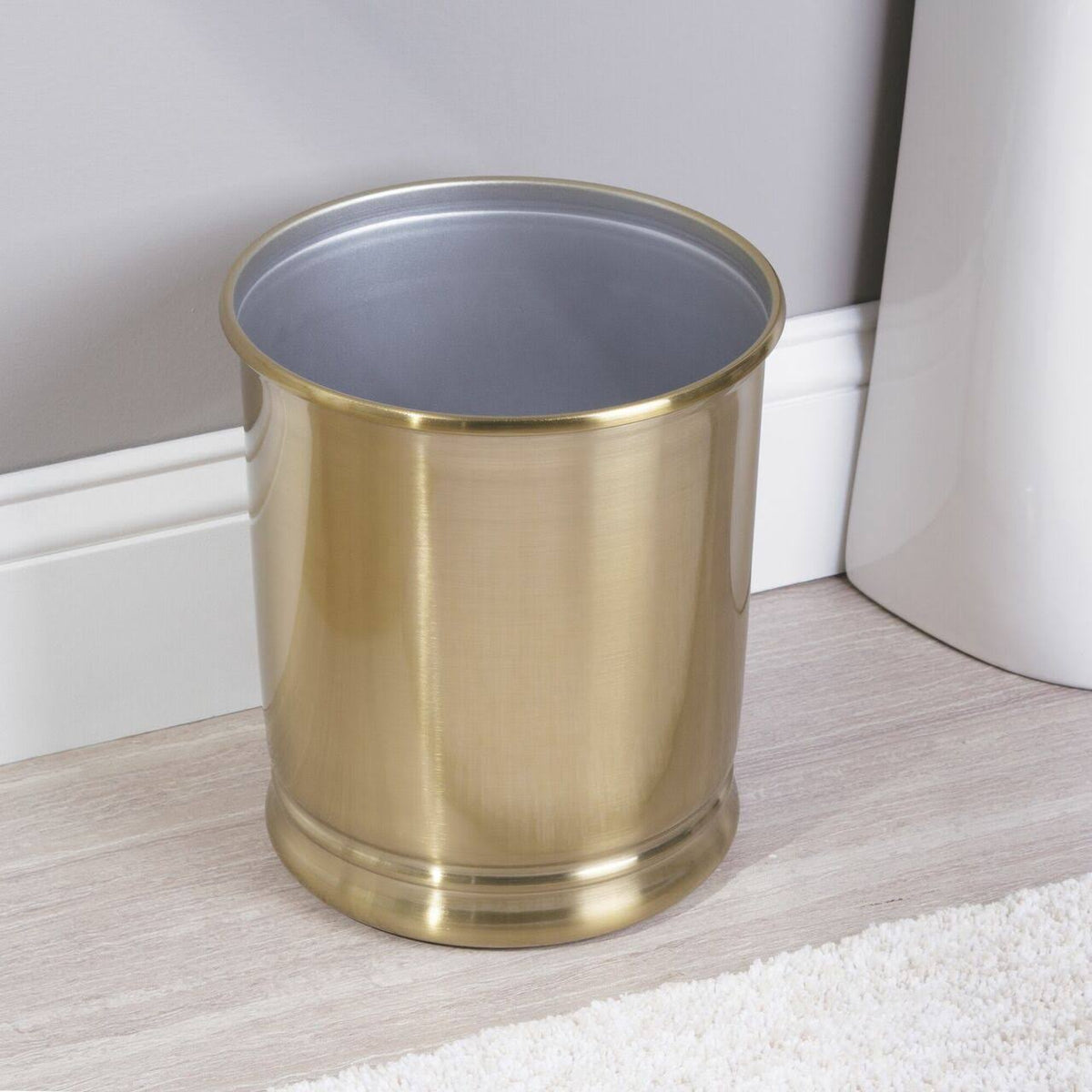 Soft Brass Metal Round Trash Can 2 Pack H179