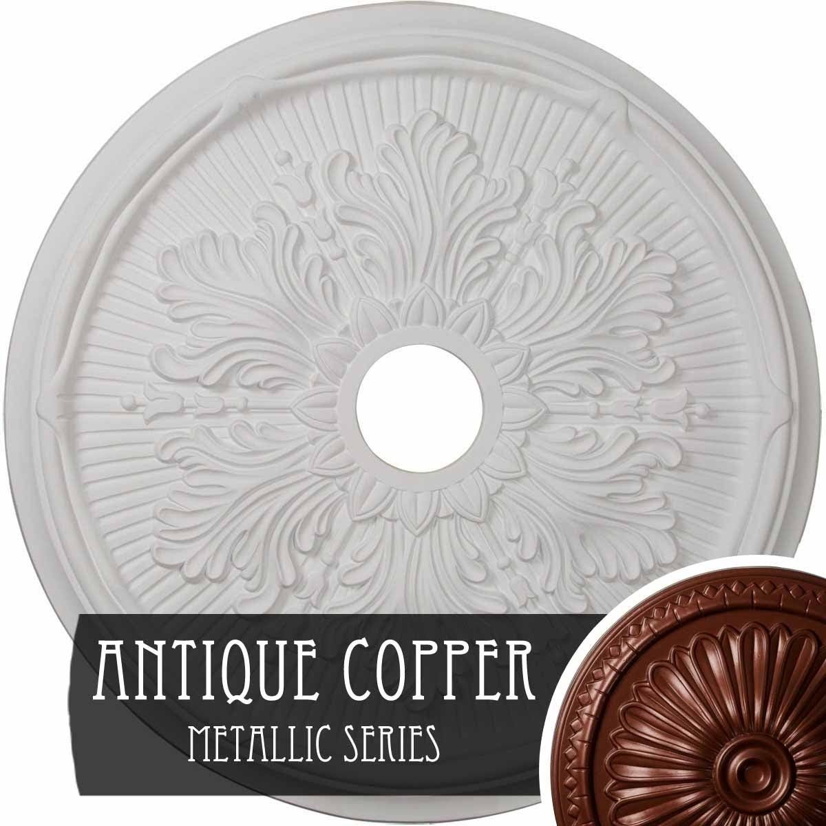 23 3/4x22OD x 3 5/8x22ID x 1 7/8x22P Hand-Painted Ceiling Medallion Q3652