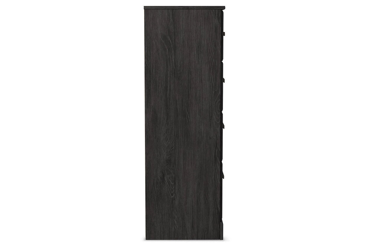 Black Four Drawer Engineered Wood Chest X1655