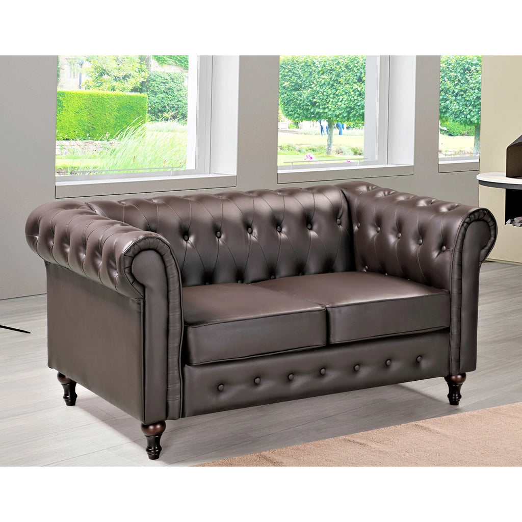 Cream White Velvet Upholstered Loveseat Y214