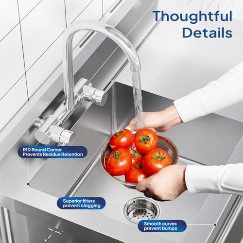 Stainless Steel Freestanding Utility Sink with Workbench Drawer G67978