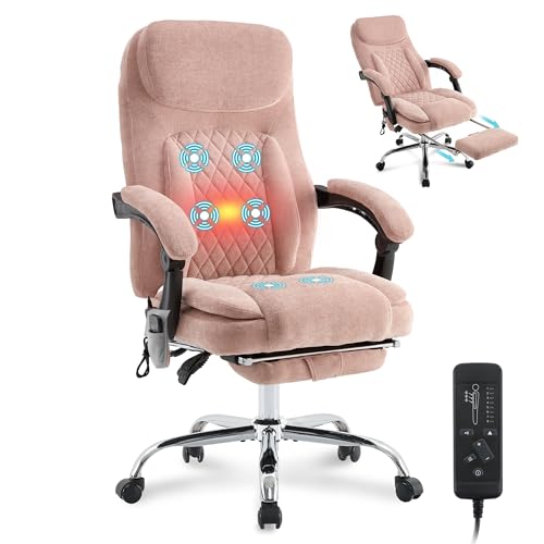 Black Heated Ergonomic Office Chair with Footrest B6158