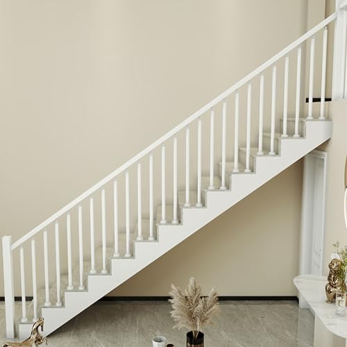 Round Spindles for Staircase, 2 4 6 Pieces Iron Stairs Balusters with Slant 270° Swivel Top Bracket & Screws L110743