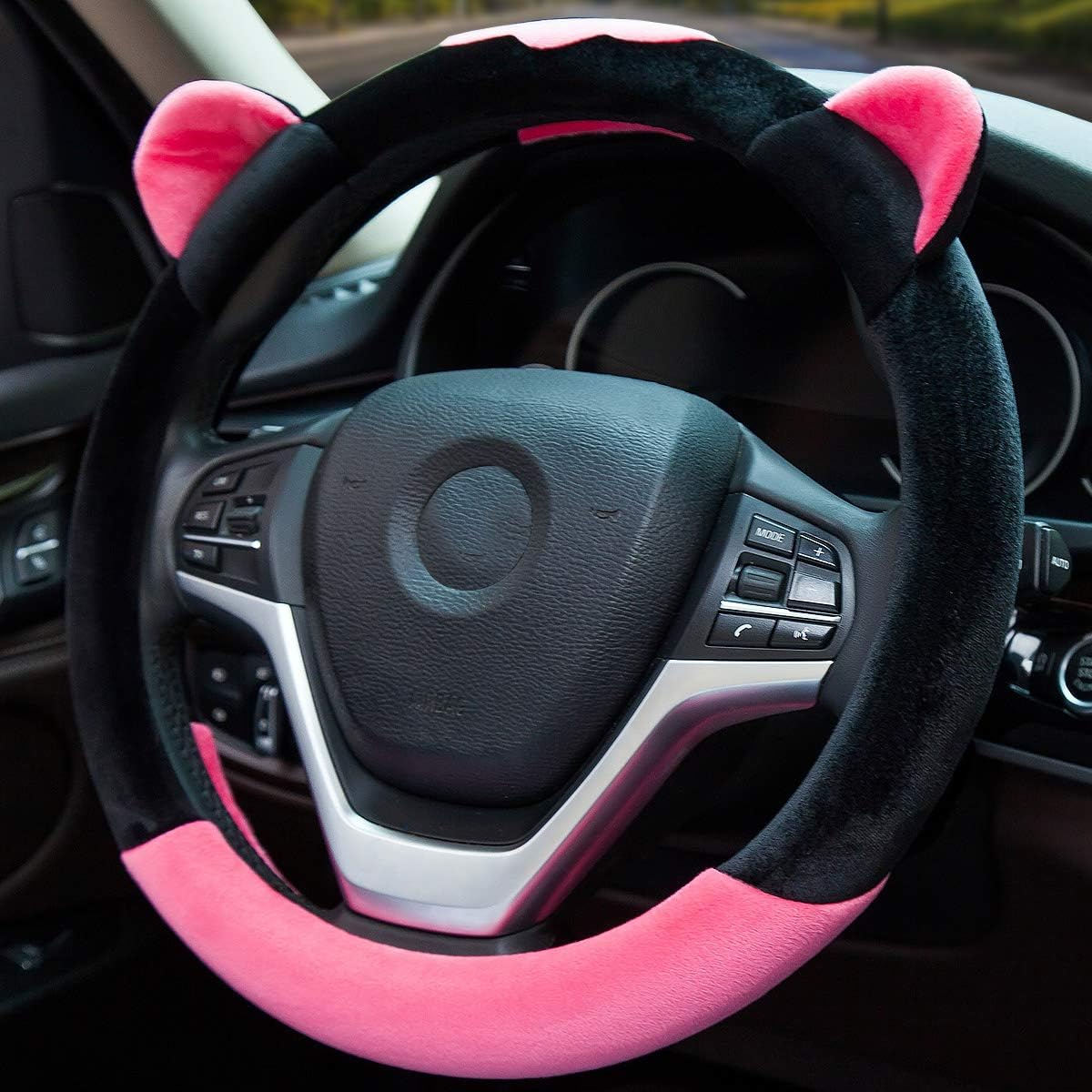 Pink Plush Car Steering Wheel Cover F984