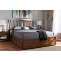 Walnut Queen Size Storage Platform Bed W671934