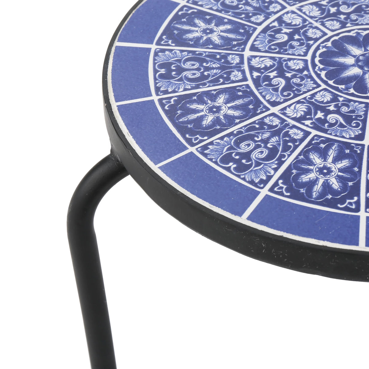 Outdoor Ceramic Tile Side Table with Iron Frame V527