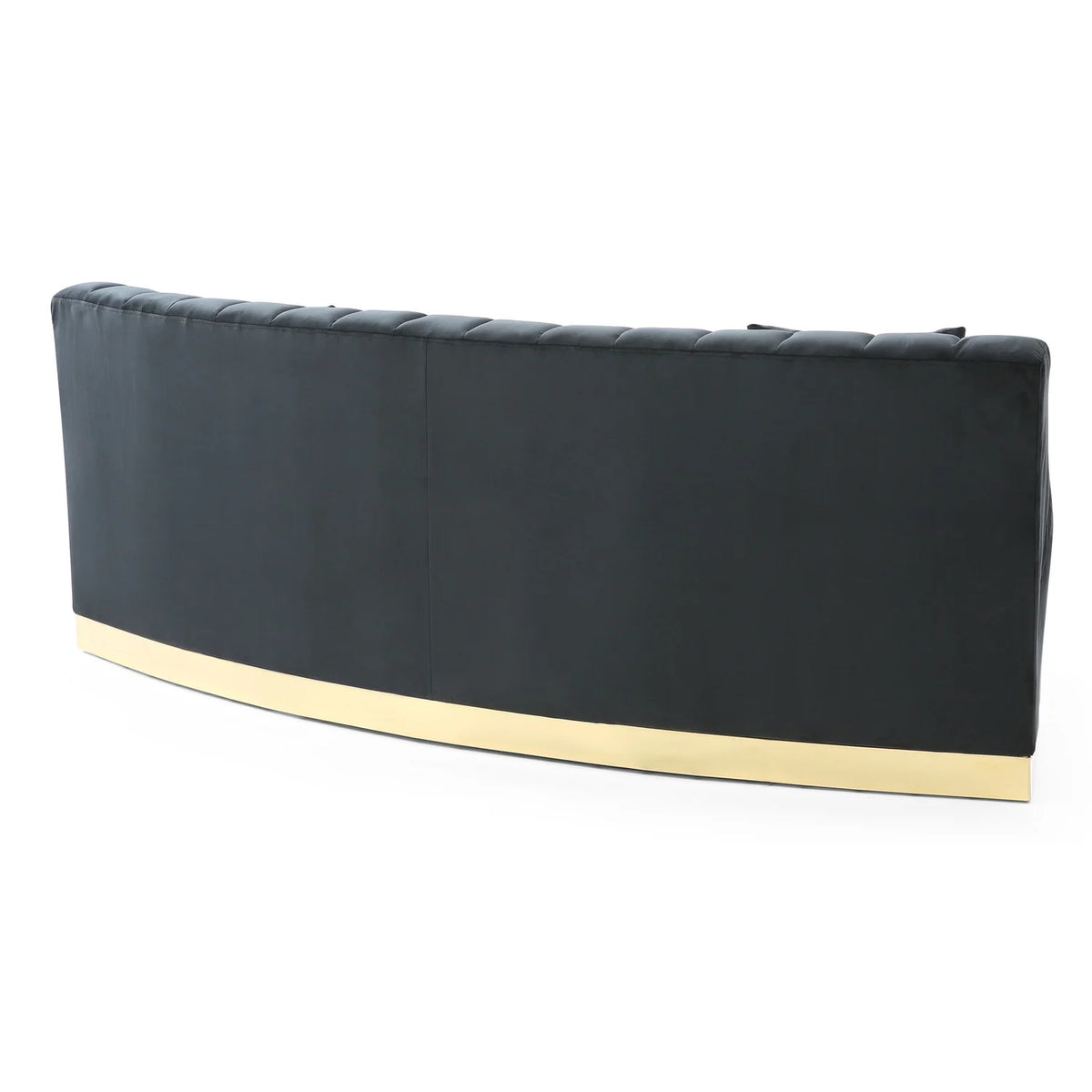 Black Velvet Curved Sofa G6885