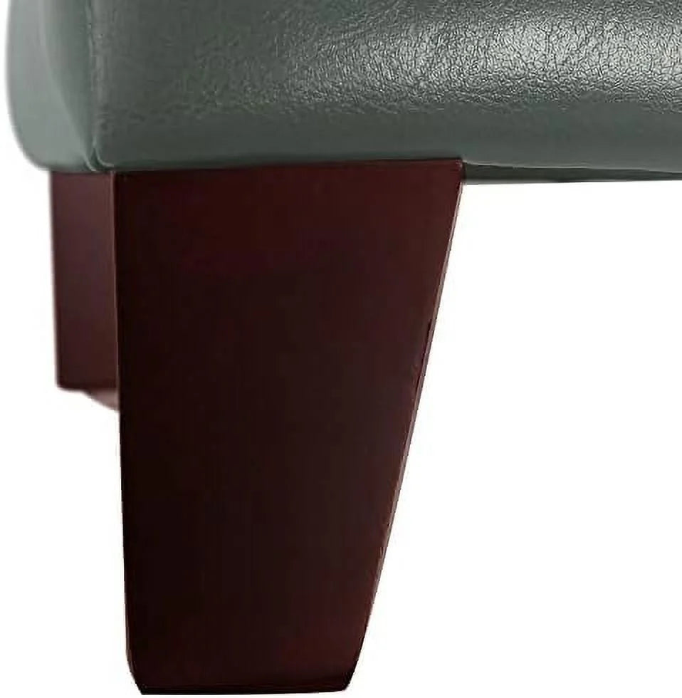 Tufted Leather Square Ottoman with Hinged Lid N918