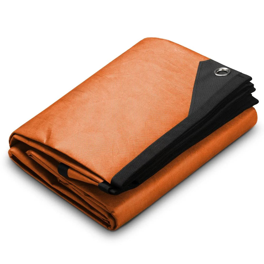 XL Insulated Reflective Thermal Camping Tarp 8.5 ft x 12 ft Orange T47328