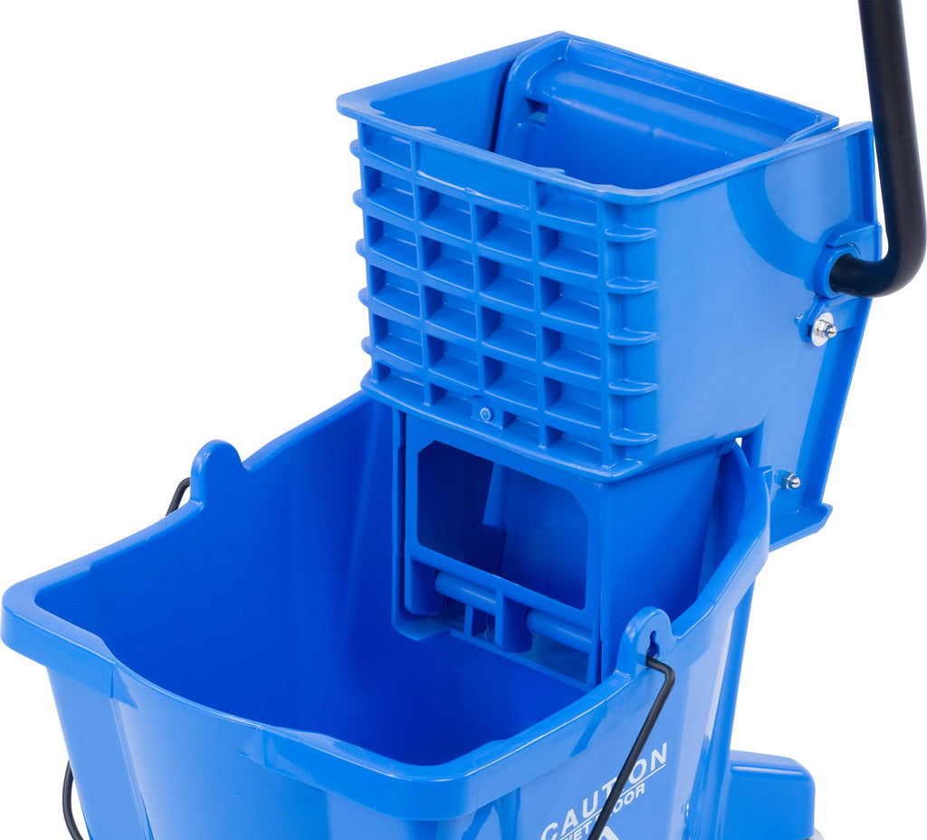 26 Quart Blue Mop Bucket with Side Press Wringer L362042
