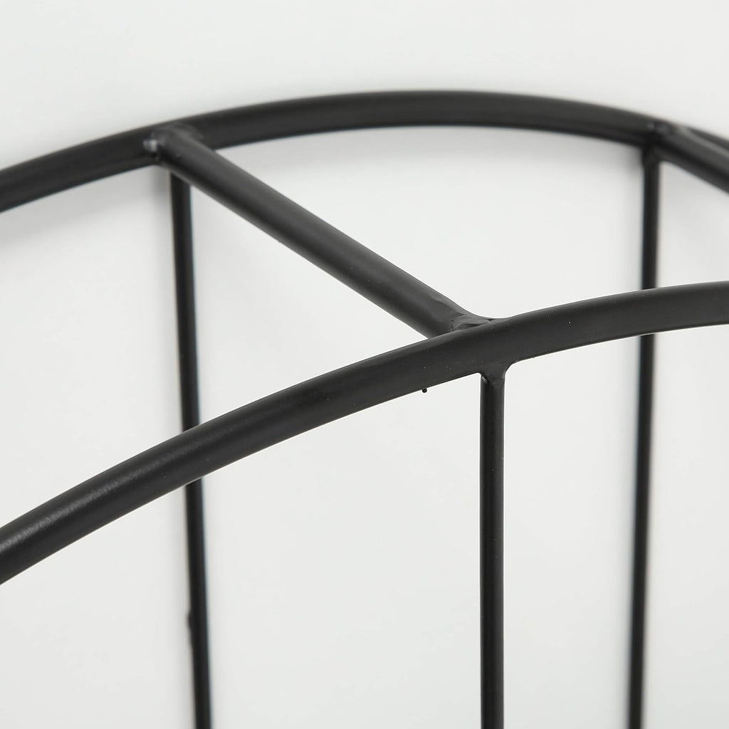 Black Iron Round Metal Wall Shelf, 4 Levels I311326