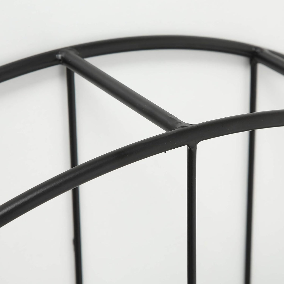 Black Iron Round Metal Wall Shelf, 4 Levels I311326
