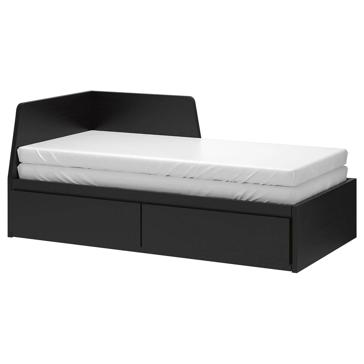 Black Twin Daybed Frame with 2 Drawers Y251
