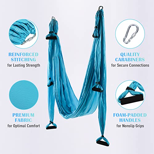 Aerial Yoga Swing Hammock Kit with 2 Extensions Straps and Ceiling Mounting Kit O27026