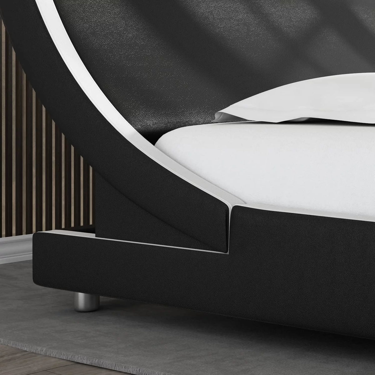 King Size Platform Bed Frame with Adjustable Headboard U257