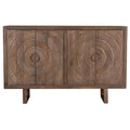 Solid Wood Cabinet with 4 Hand-Carved Doors M3075