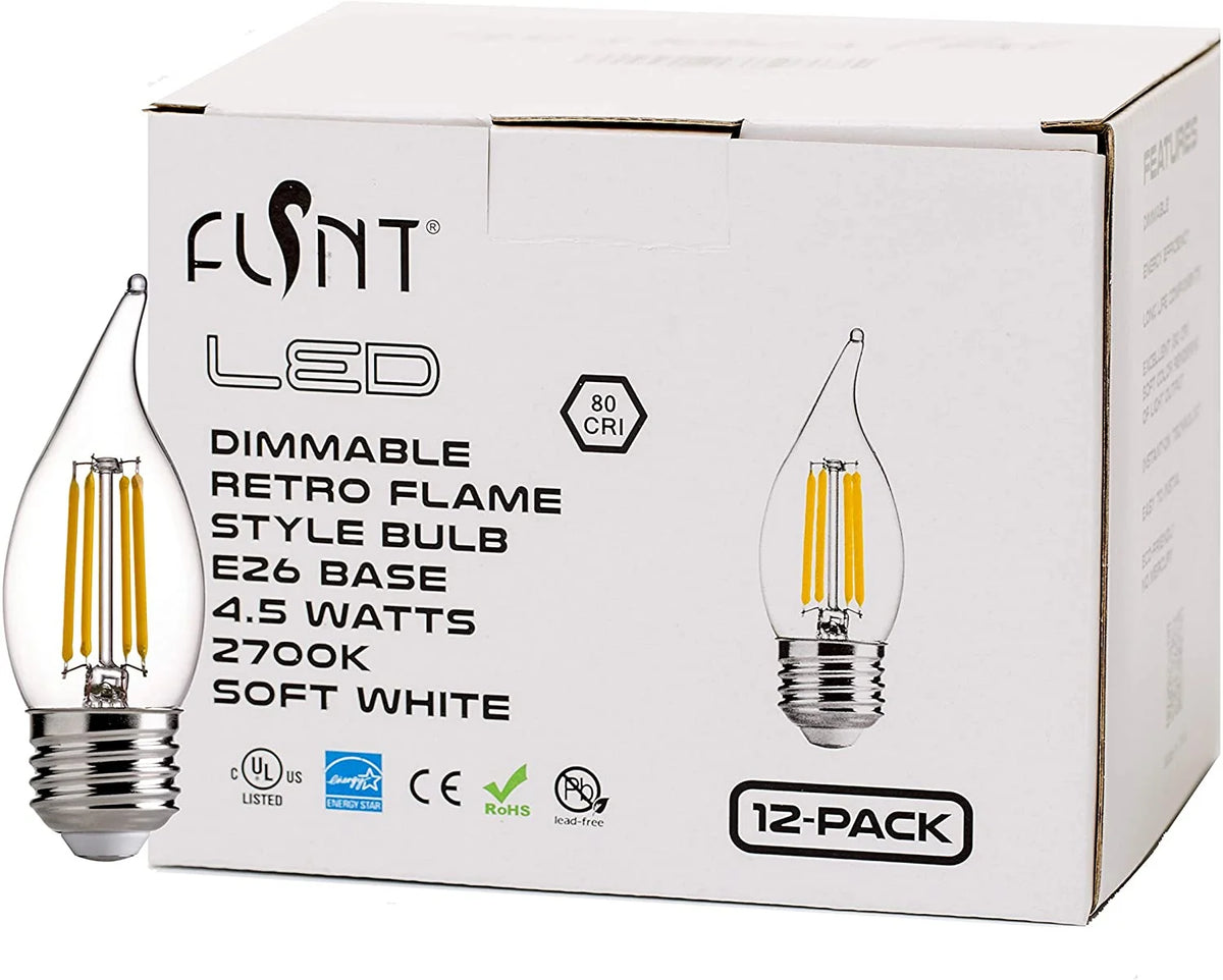 60W Equivalent Dimmable LED Chandelier Light Bulbs, 2700K Soft White, 12 Pack E40463