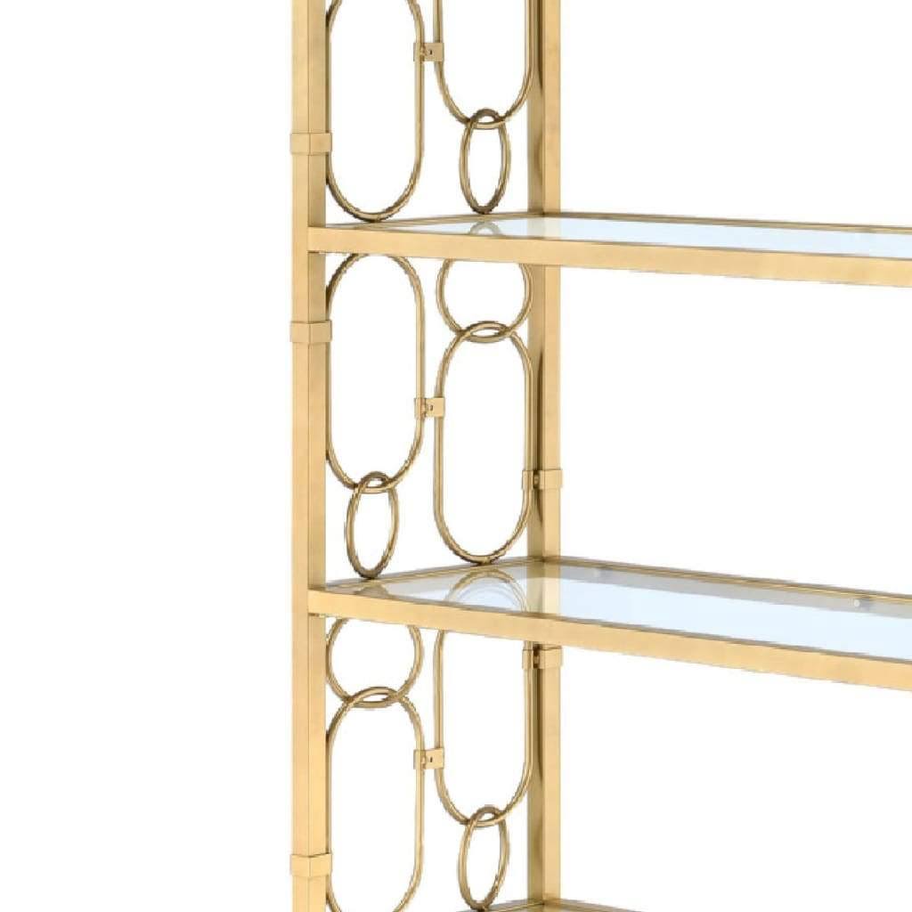 Clear Glass & Gold Bookshelf V46404