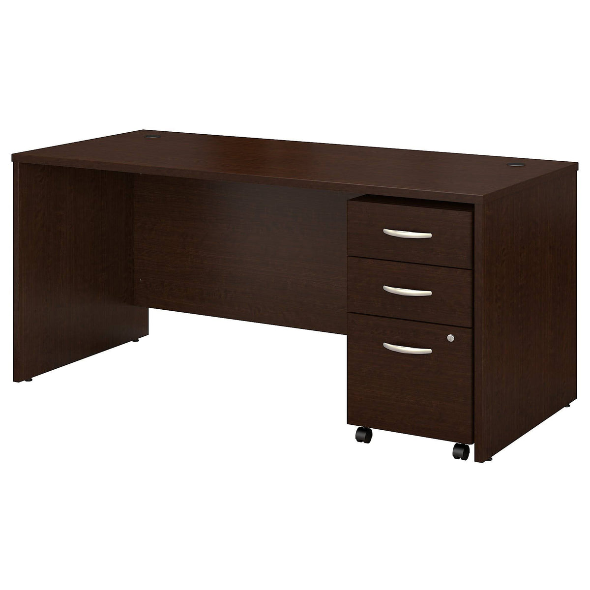 Mocha Cherry Office Desk with Mobile File Cabinet Z918